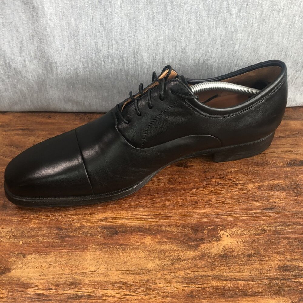 Magnanni Men’s Federico Oxford Dress Shoe Sz 11.5 Black Leather Cap Toe GUC - Picture 8 of 11